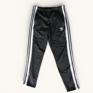 adidas Black & White Three-Stripe Track Pants